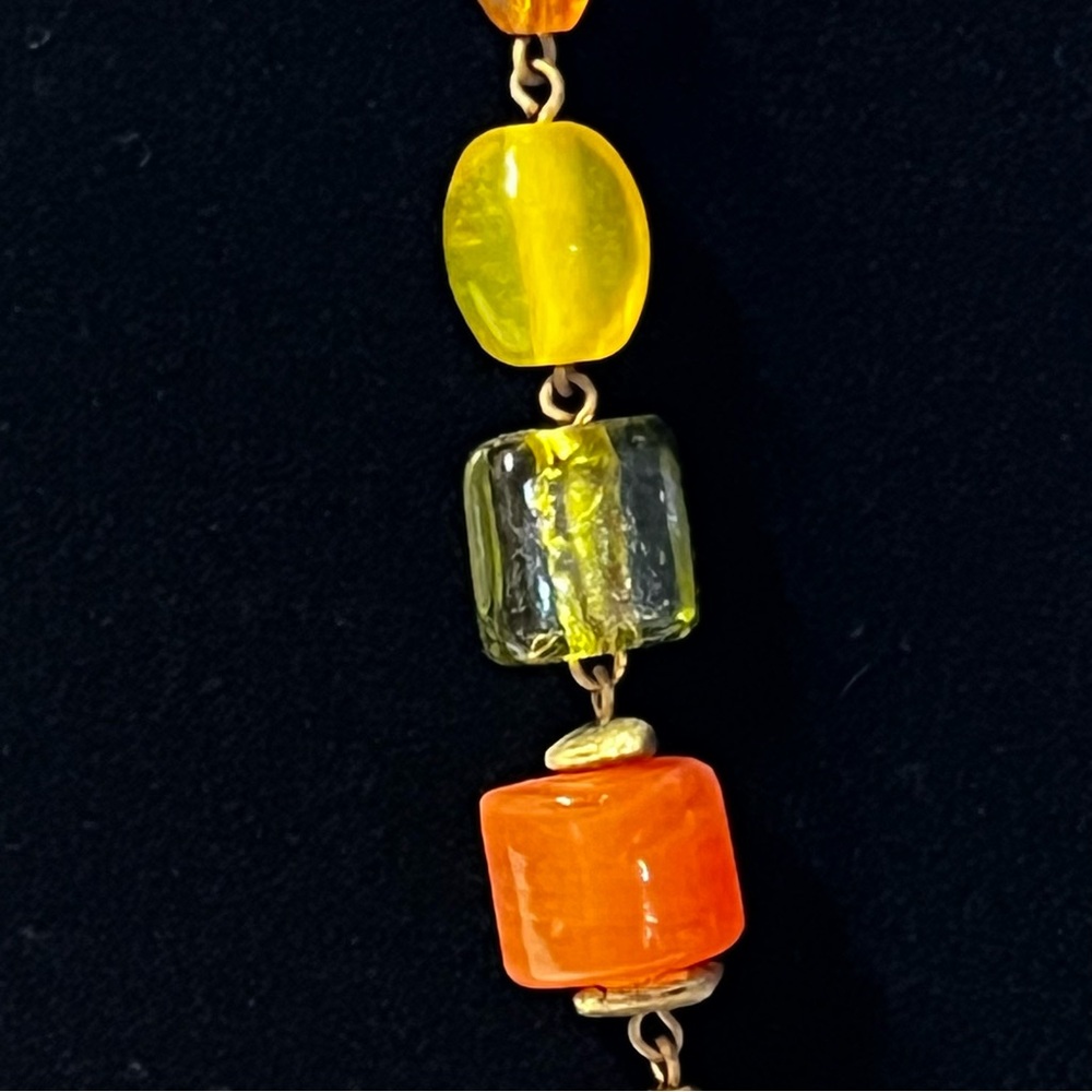 Vintage Aris by Treska 70’s Glass Bead Necklace Bohemian Artsy Minimalistic - Picture 4 of 6